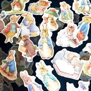 40 Peter Rabbit linen vellum stickers stationary decoupage baby boy girl